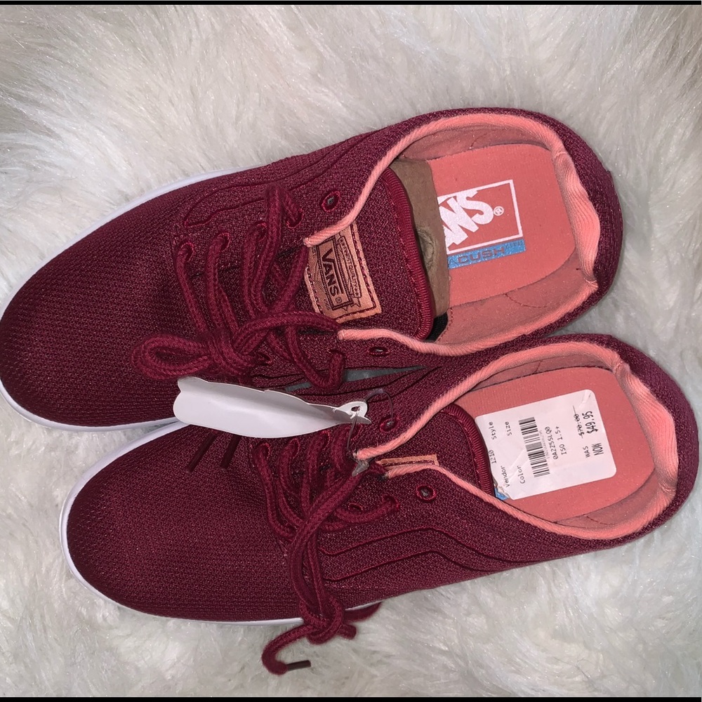 Maroon Vans with Orange inside
